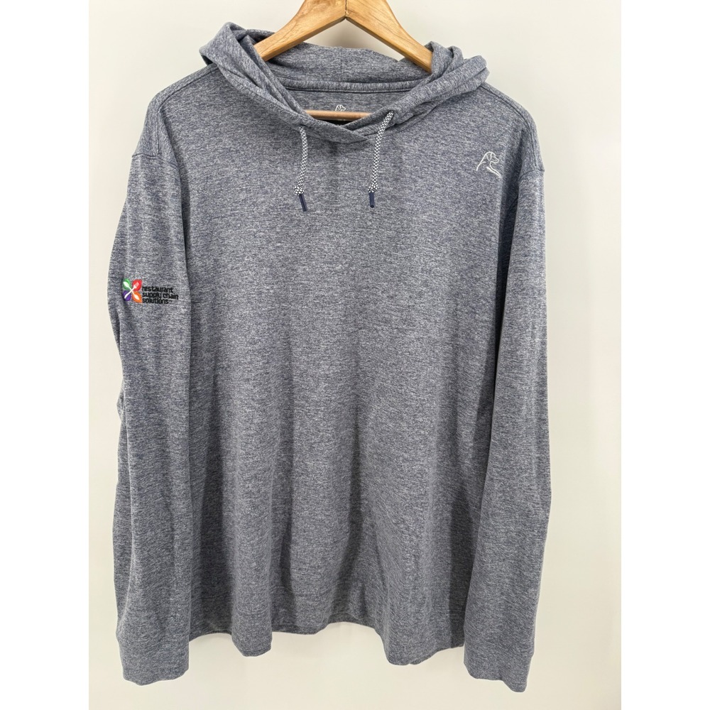 Rhoback Mens XL Blue Hesi Performance Hoodie Restaurant Supply Chain Logo